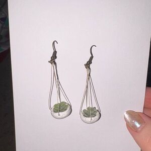 Miniature Hanging Planters with Succulent Earrings